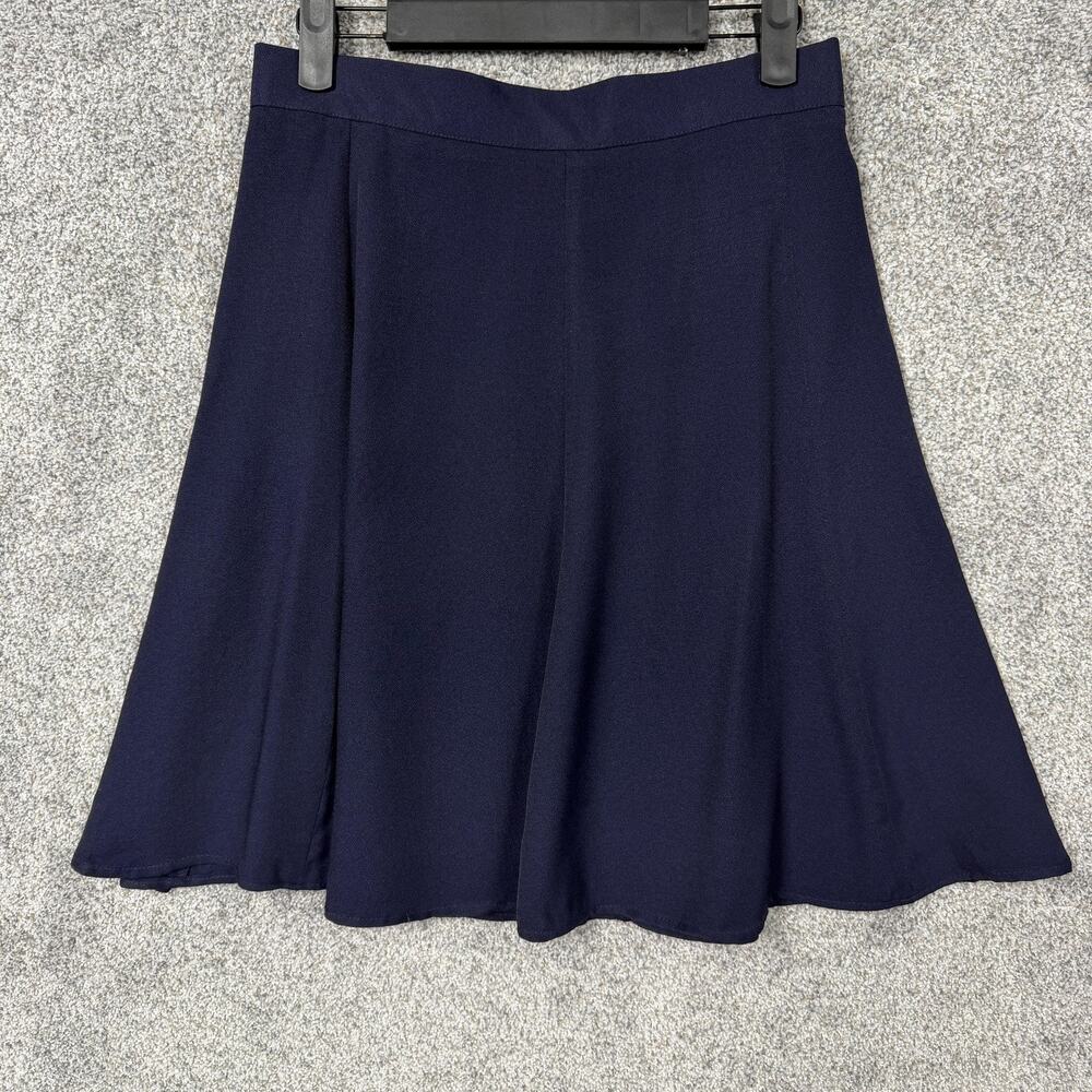 Vintage 80s 90s Skirt Size 10 Navy Office Chic Minimalist Classic Dark Academia